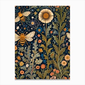 William Morris Bees And Flowers Canvas Print