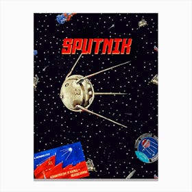 Sputnik: Gagarin space art — Soviet space art [Sovietwave] Canvas Print