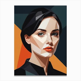 Minimalism Geometric Woman Portrait Pop Art (22) Canvas Print