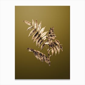 Gold Botanical Staghorn Sumac on Dune Yellow n.0699 Canvas Print