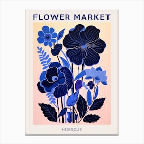 Blue Flower Market Poster Hibiscus 2 Canvas Print