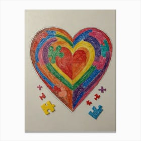 Puzzle Heart 1 Canvas Print