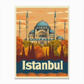 Aihrgdesign A Vintage Travel Poster Of Istanbul Featuring The B1e57673 4084 47c1 B474 2849a542ebab 2 Canvas Print