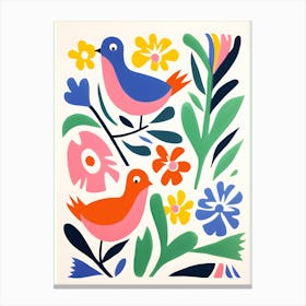 Birds In The Garden Canvas Print