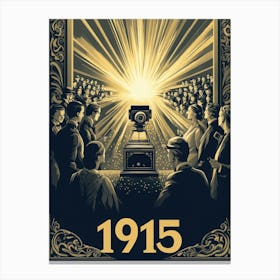 Aihrgdesign A Nostalgic Poster For An Early 1915 Cinema Scree A62a6811 402e 46c1 93ed 3f51273028de 2 Canvas Print