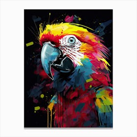 Colorful Parrot, Basquiat Style Canvas Print