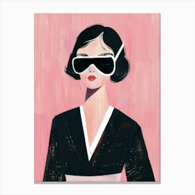 Asian Woman With Sunglasses Canvas Print