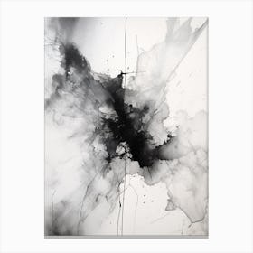 Disintegration Abstract Black And White 4 Canvas Print