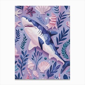 Purple Smallscale Cookiecutter Shark Pattern Canvas Print