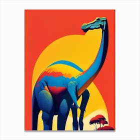 Brachiosaurus Primary Colours Dinosaur Canvas Print