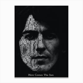 Here Comes The Sun The Beatles George Harrison Text Art Canvas Print