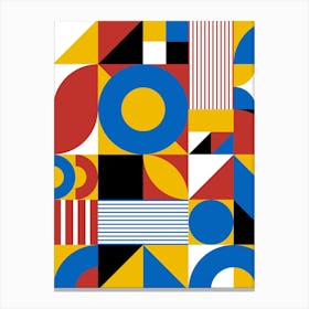 Abstract Geometric Pattern - Bauhaus geometric retro poster #4, 60s poster Canvas Print