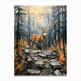 A Deer In The Woods 2 Canvas Print