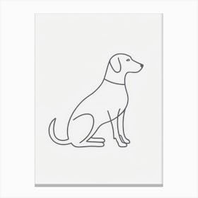 Dog Sitting On A White Background 1 Canvas Print