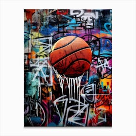 Colorful Basketball Graffiti 1 Canvas Print