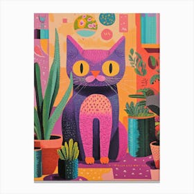 Cat In A Pot Canvas Print