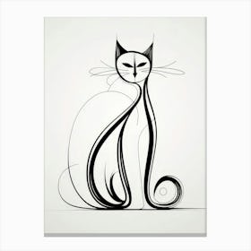 Cat Drawing Style Abstract 1 Canvas Print