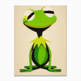 Frog Portrait - Inspired By Kermit The Frog Canvas Print