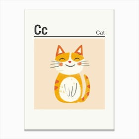Animals Alphabet Cat 3 Canvas Print