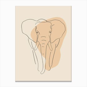 Elephant - Boho, Line Art 21 Canvas Print