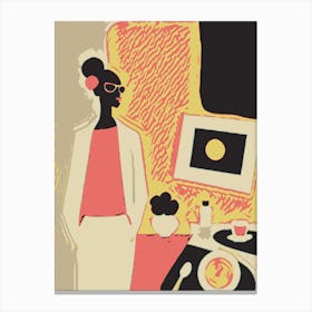 Chic Beautiful Bold Strong Black Woman Abstract 4 Canvas Print
