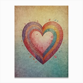 Heart With Leaves Canvas Print