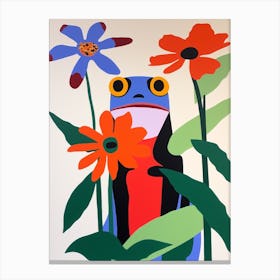 Colourful Kids Animal Art Frog 3 Canvas Print