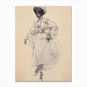 1800s Woman Study Sketch Canvas Print
