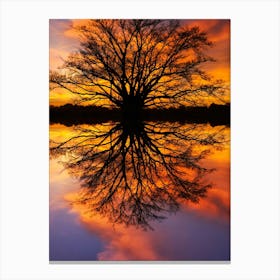 Tree At Sunset Canvas Print