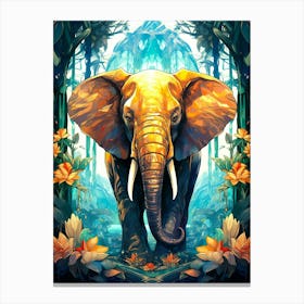 Elephant In The Jungle 1 Canvas Print