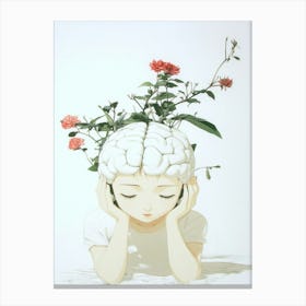 Girl With A Brain Canvas Print