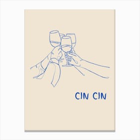 Cin Cin Blue Canvas Print