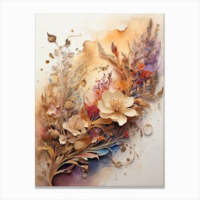 Flowers In Watercolour Canvas Print