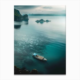 Small Boat In The Sea Canvas Print