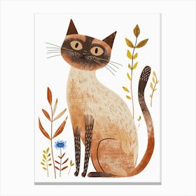 Javanese Cat Clipart Illustration 4 Canvas Print