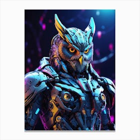 Owl In Cyborg Body #1 Canvas Print