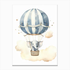 Baby Elephant 1 In A Hot Air Balloon Canvas Print