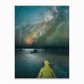 Kyaking With Galaxy Wales Canvas Print