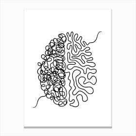 Brain Fineline Illustration Canvas Print