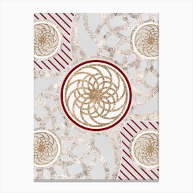 Geometric Abstract Glyph in Festive Gold Silver and Red n.0032 Canvas Print