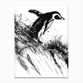 King Penguin Diving Into The Water 3 Canvas Print