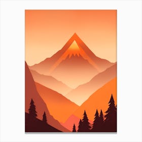 Misty Mountains Vertical Background In Orange Tone 5 Canvas Print