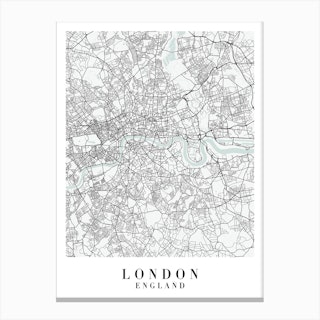 London England Street Map Minimal Color Canvas Print
