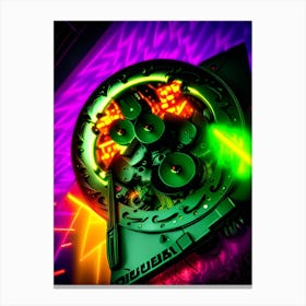 Neon Clock Canvas Print