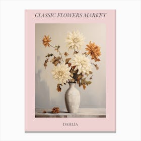 Classic Flowers Market  Dahlia Floral Poster 2 Canvas Print