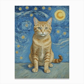 Starry Night Cat Canvas Print