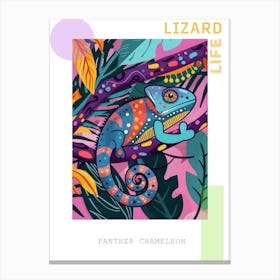 Panther Chameleon Abstract Modern Illustration 4 Poster Canvas Print