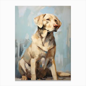 Labrador Retriever Dog, Painting In Light Teal And Brown 2 Canvas Print
