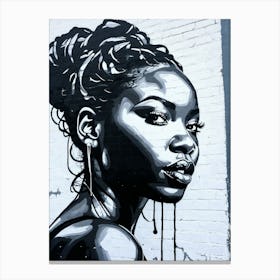 Graffiti Mural Of Beautiful Black Woman 122 Canvas Print