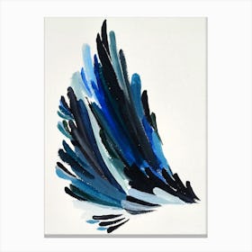 Blue Feather Wing Painting Canvas Print